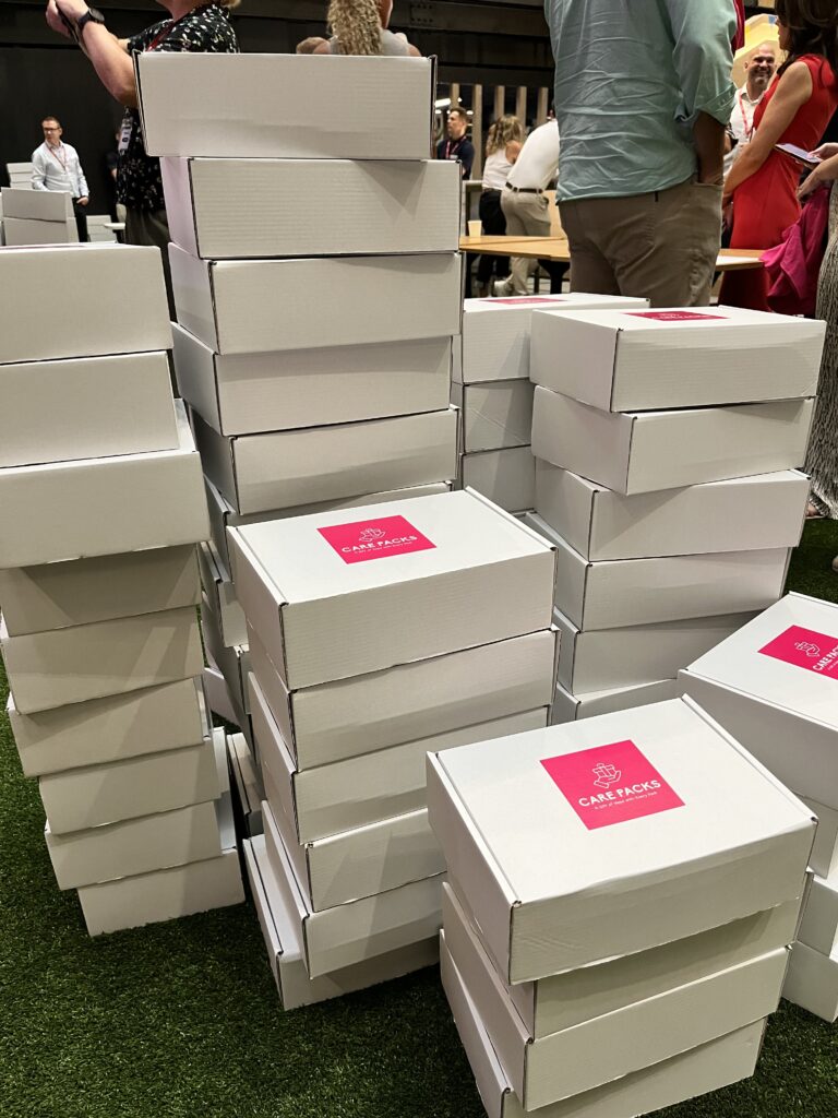 Aquent makes Care Packs at Allegis charity event, July 2025